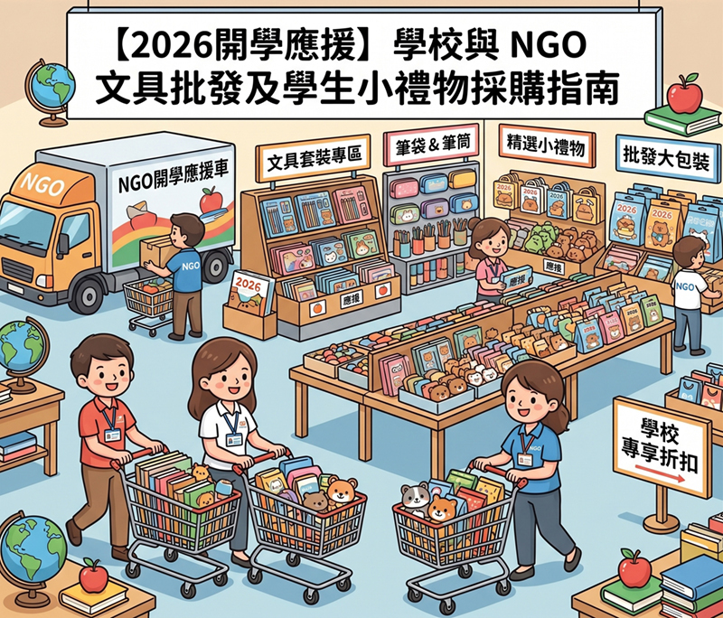 [產品名稱] - 2026 學校活動與關愛隊 NGO 開學文具批發小禮物 - 加油文具 1 件起訂直接送到