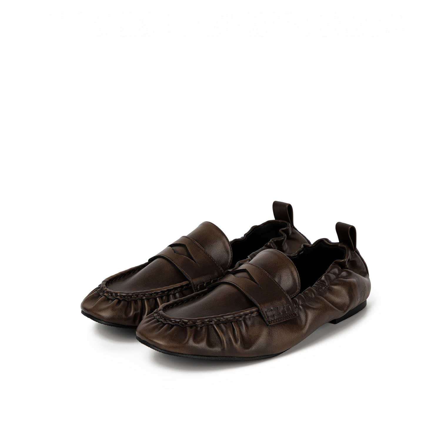 KHIHO RIVE SHIRRING PENNY LOAFERS