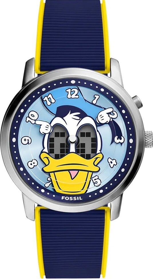 萬年鐘錶 - Fossil   Mickey And Friends BIG TIC 迪士尼唐老鴨聯名款矽膠錶帶男錶 LE1233 錶徑42MM