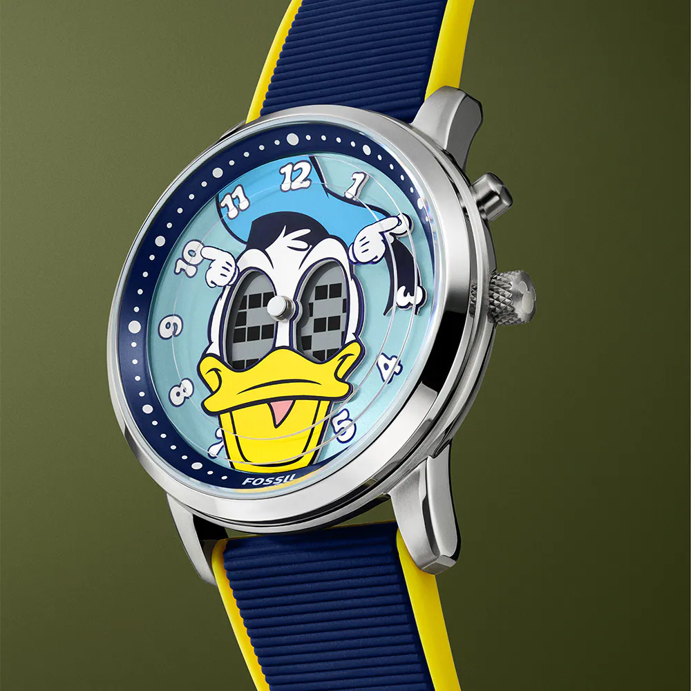 萬年鐘錶 - Fossil   Mickey And Friends BIG TIC 迪士尼唐老鴨聯名款矽膠錶帶男錶 LE1233 錶徑42MM