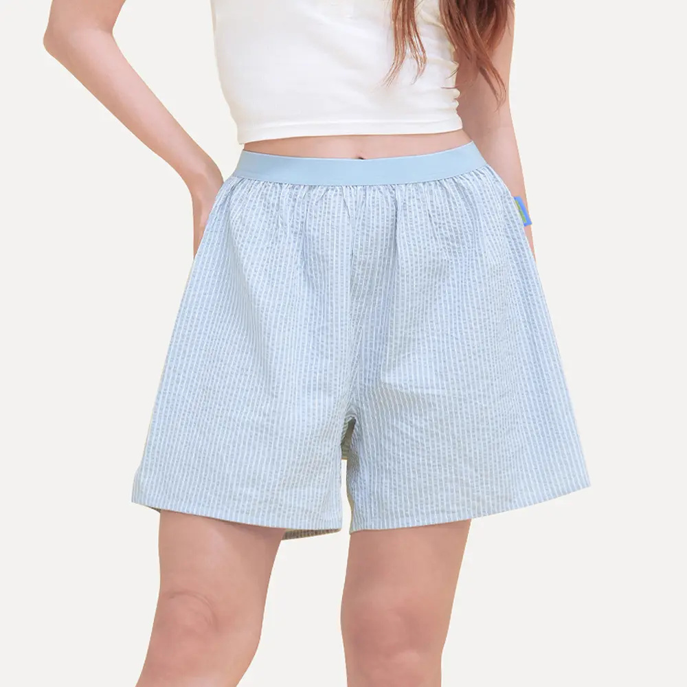 NAREUN Breathem 泡泡紗涼感間條系列輕盈透氣四角女用短內褲仔【2款款式】