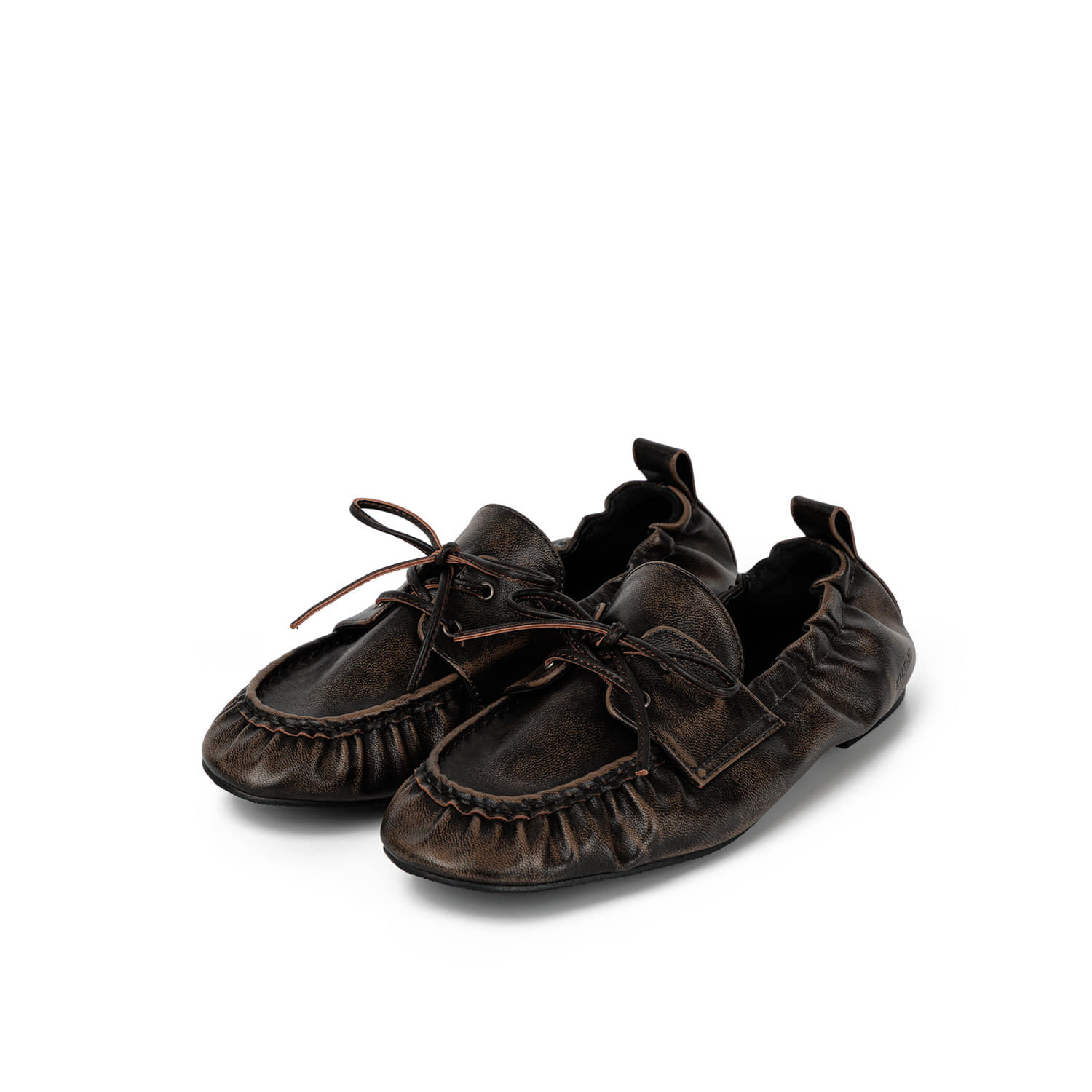KHIHO RIVE SHIRRING BOAT LOAFERS