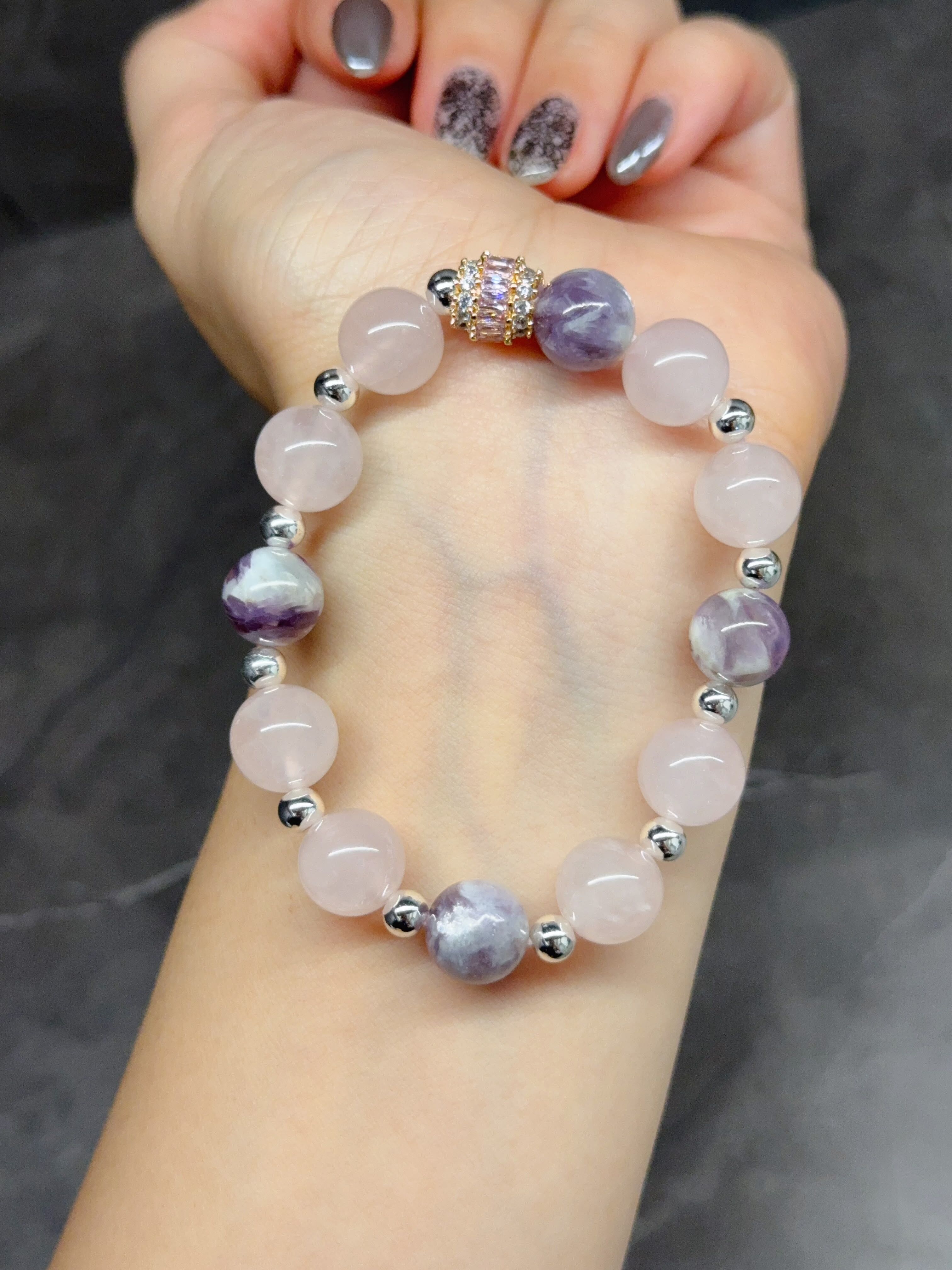 🌈紫鋰雲母+粉晶（自家DIY)《不會撞款》  10m  $118