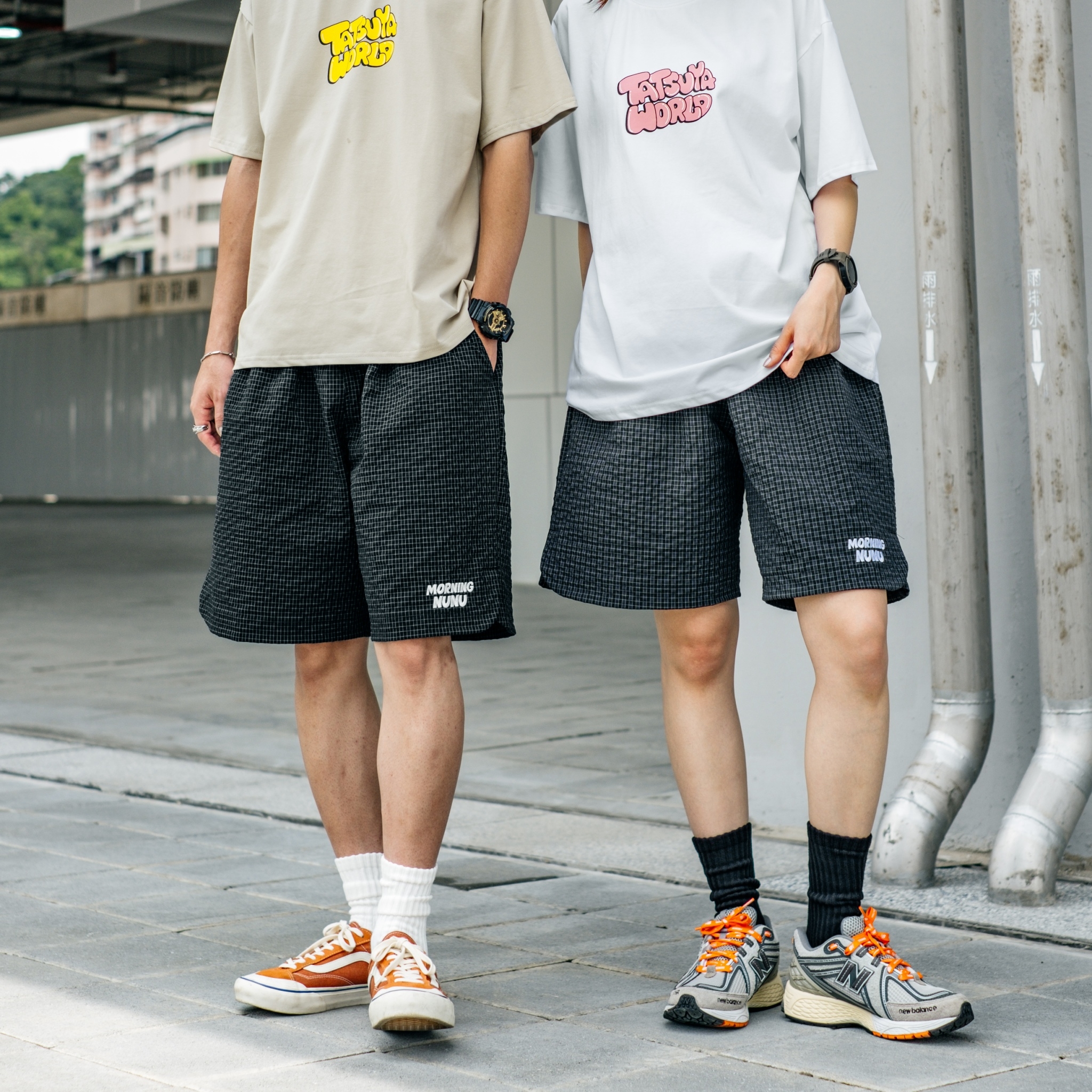#預購 SBG MR.ChiChi 刺繡格紋開叉短褲 SB5024 兩色
