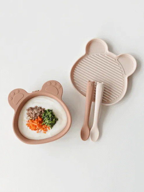 【Bellable】Korea Silicone Suction Bowl With Lid (Brown)
