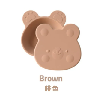 【Bellable】Korea Silicone Suction Bowl With Lid (Brown)