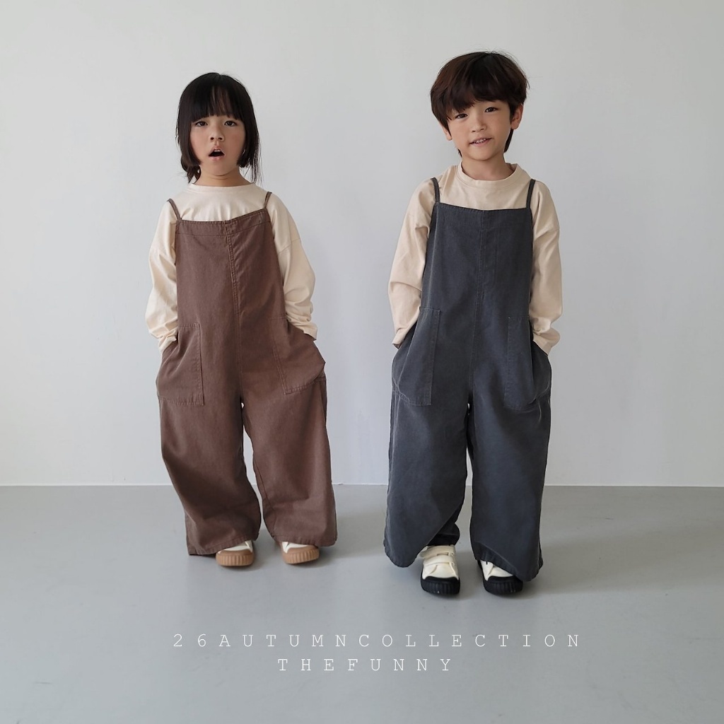 正韓秋thefunny 兩色日系寬鬆直筒連身褲