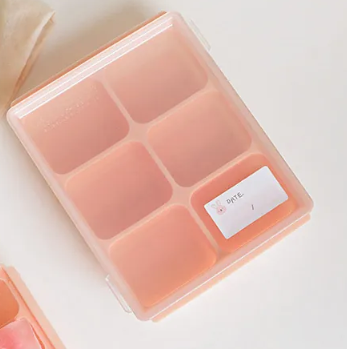 【Baby & I】Korea Silicone Baby Food Jelly Cube Storage (6 Cubes) [Coral Pink]