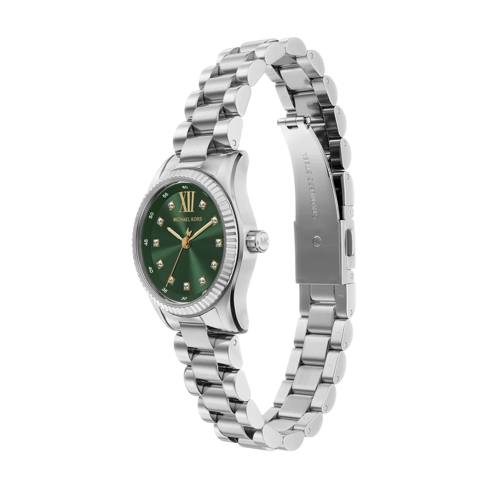 萬年鐘錶 - Michael Kors /  MK女錶  綠-時尚晶鑽大三針女錶 MK7580 錶徑26MM