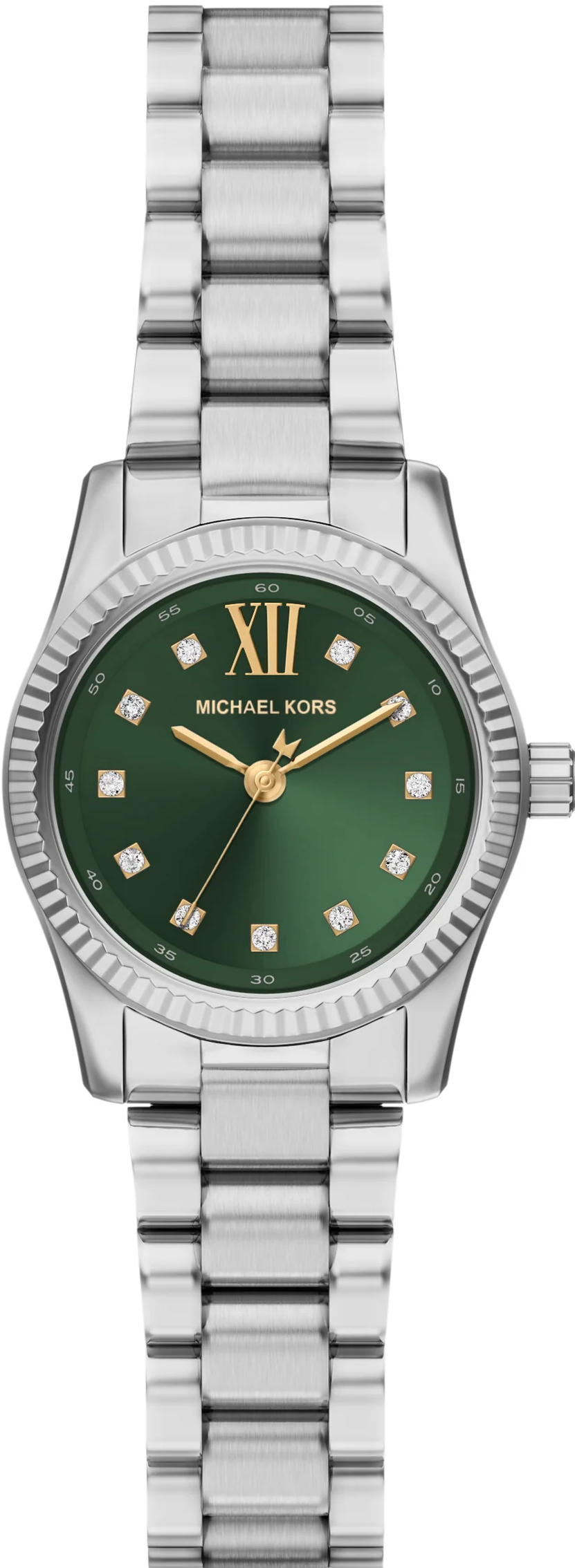 萬年鐘錶 - Michael Kors /  MK女錶  綠-時尚晶鑽大三針女錶 MK7580 錶徑26MM