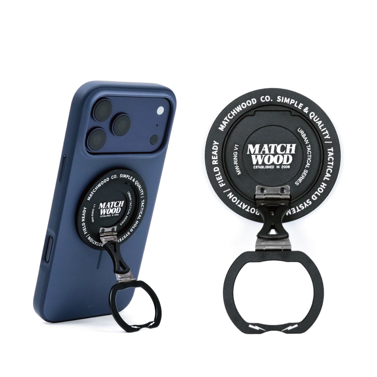 Matchwood Magnetring Phone Holder｜360° Folding & Rotating Magnetic Phone Stand