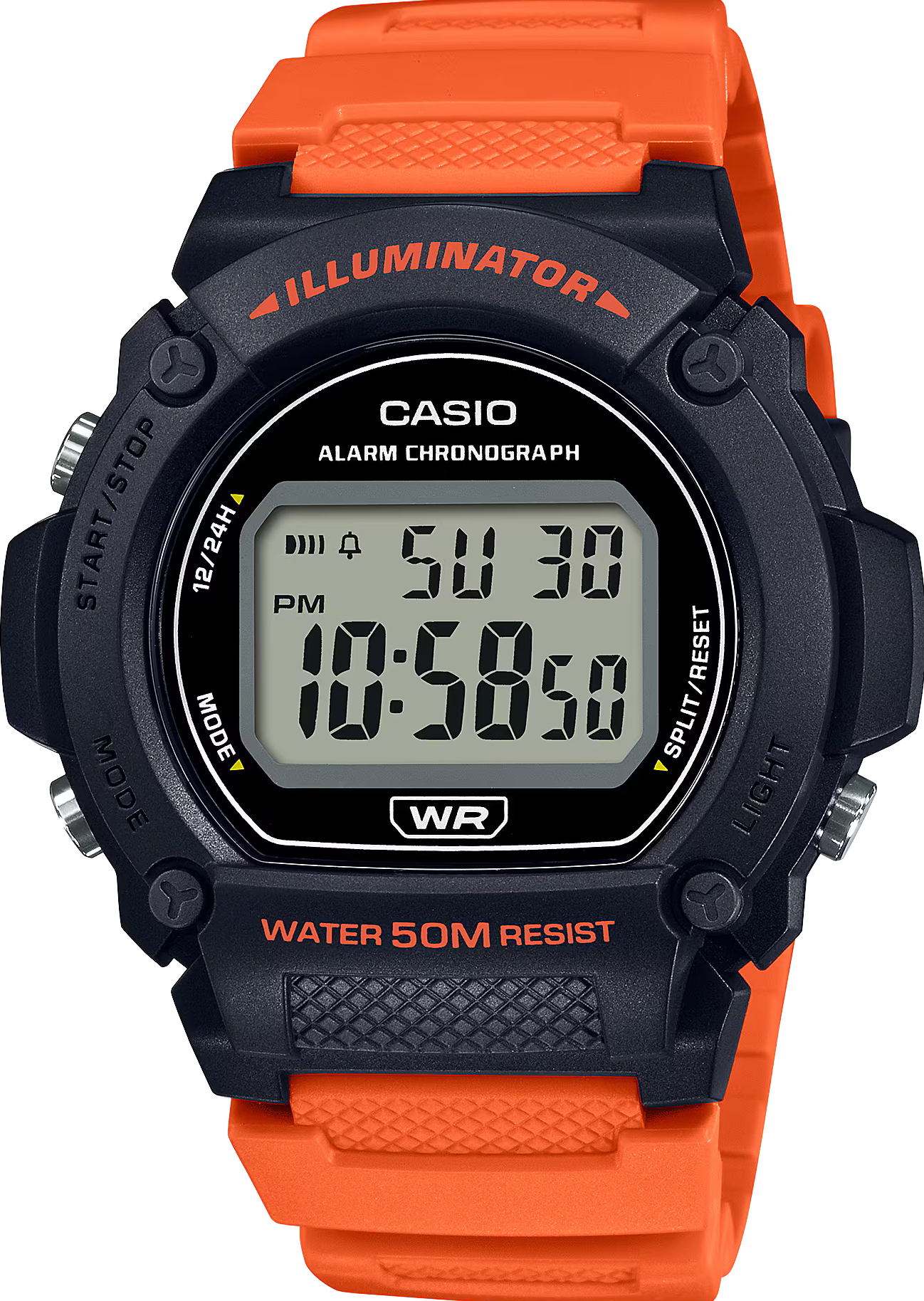 萬年鐘錶 - 卡西歐  CASIO  跳色休閒數位顯示電子錶 W-219H-4A  錶徑 47.1MM