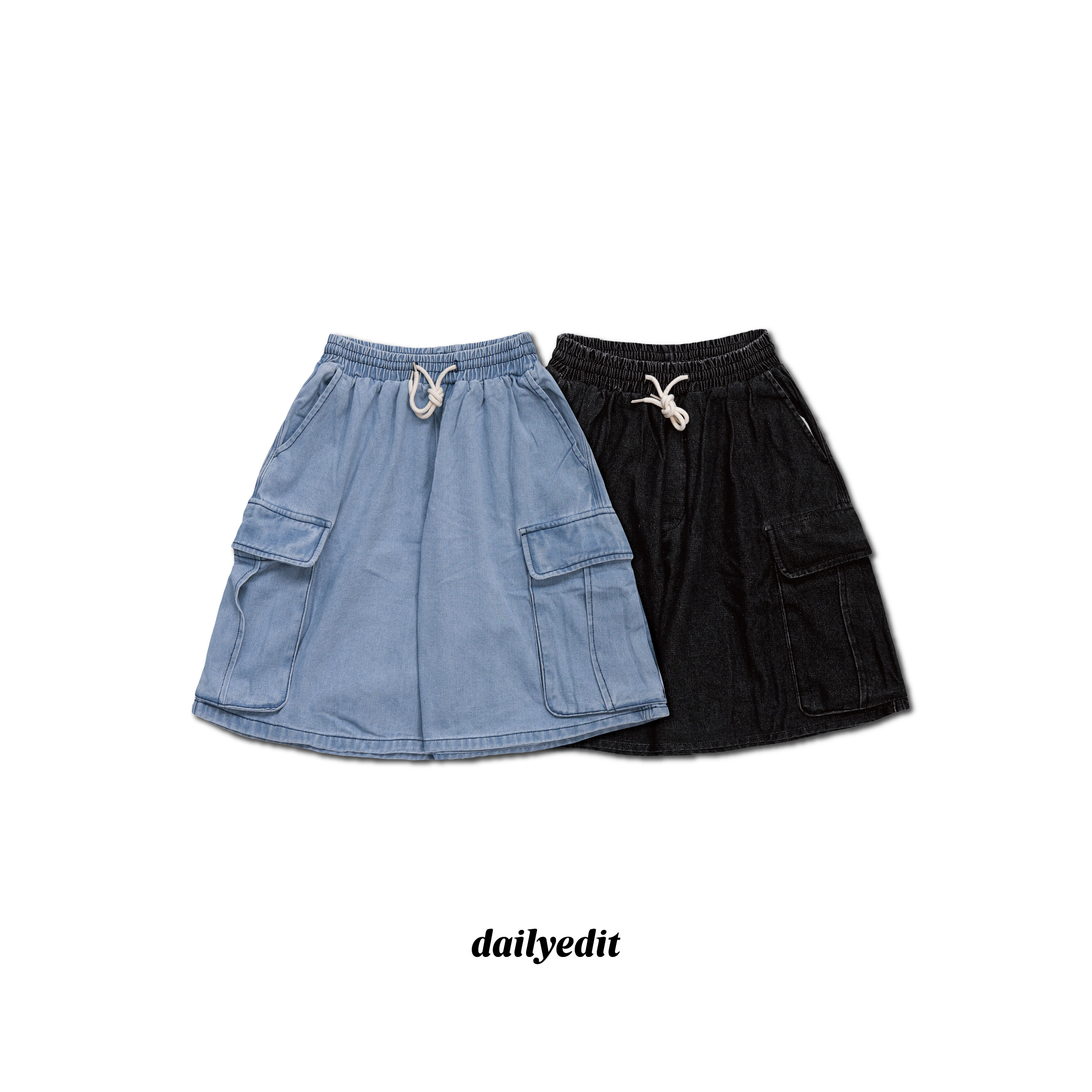 刺繡大口袋短褲 Vintage Cargo Denim SS-018