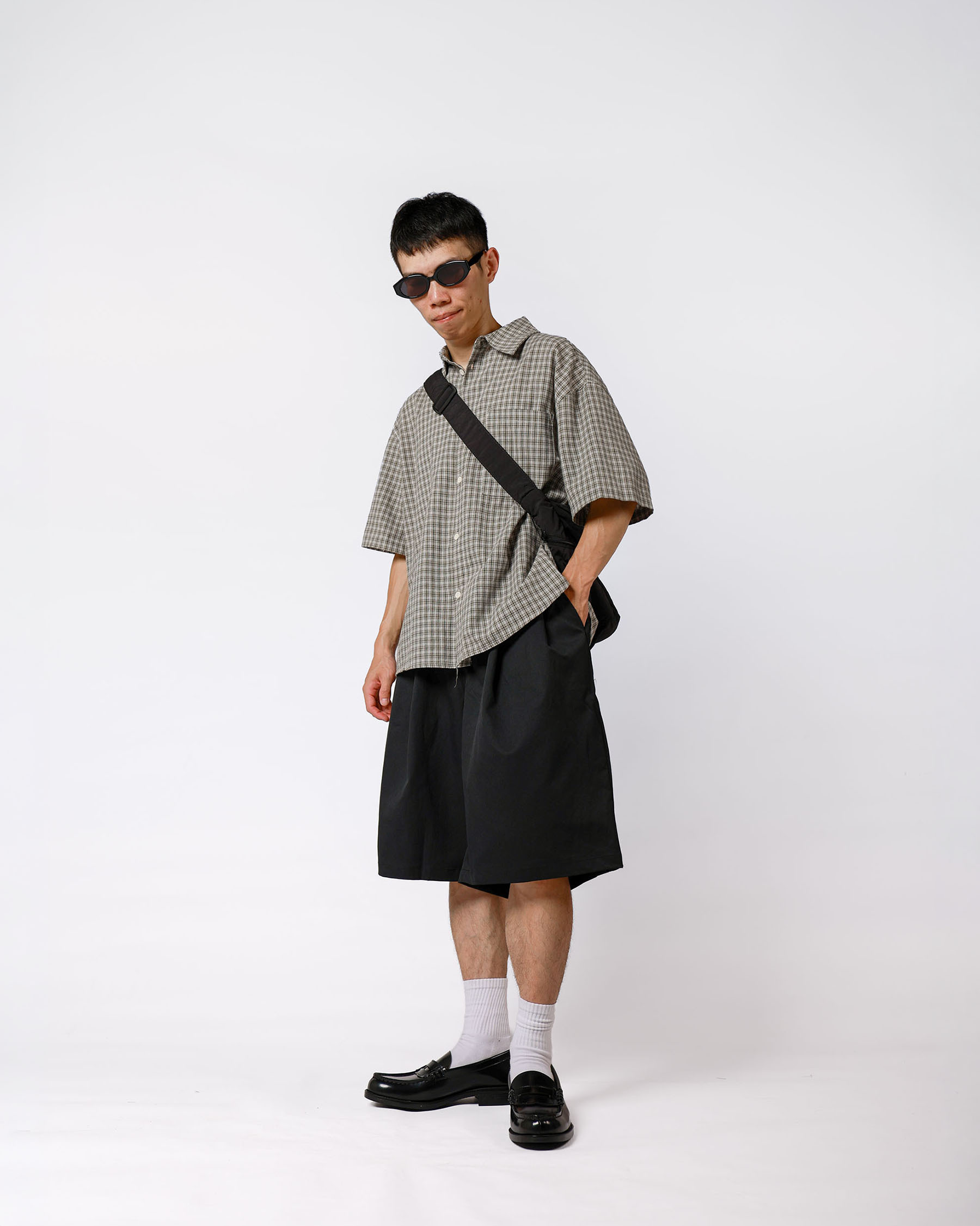灰綠格紋復古襯衫 Urban Plaid Shirt ST-007