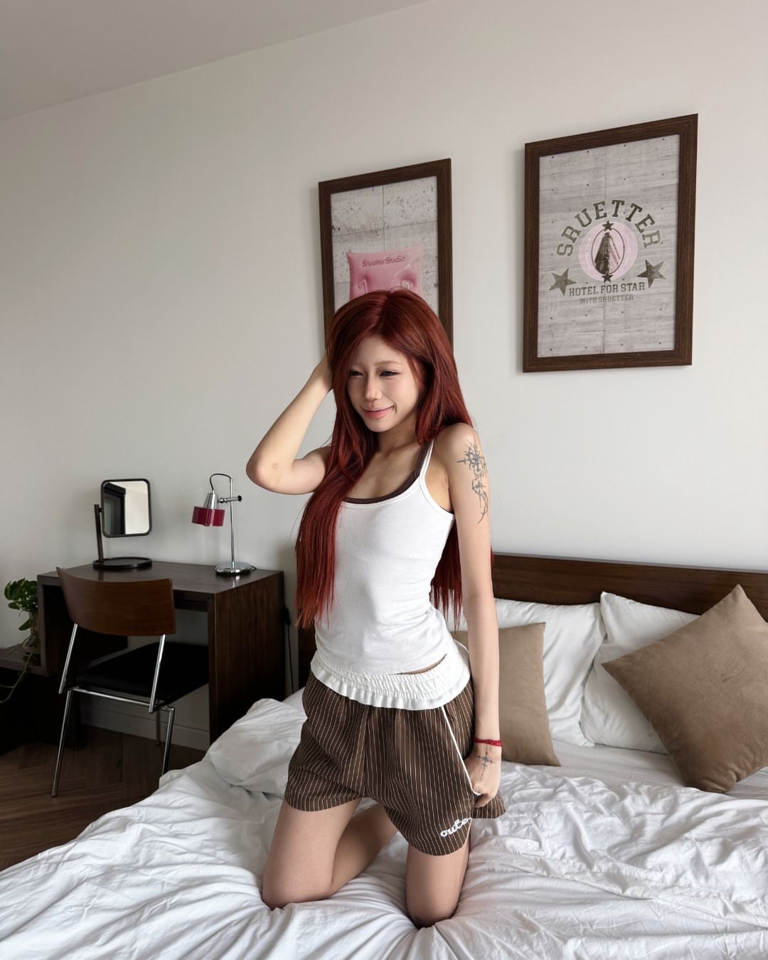 【預購】越南 Outerity 寬鬆 Peachy拼接 Kate 條紋 短褲
