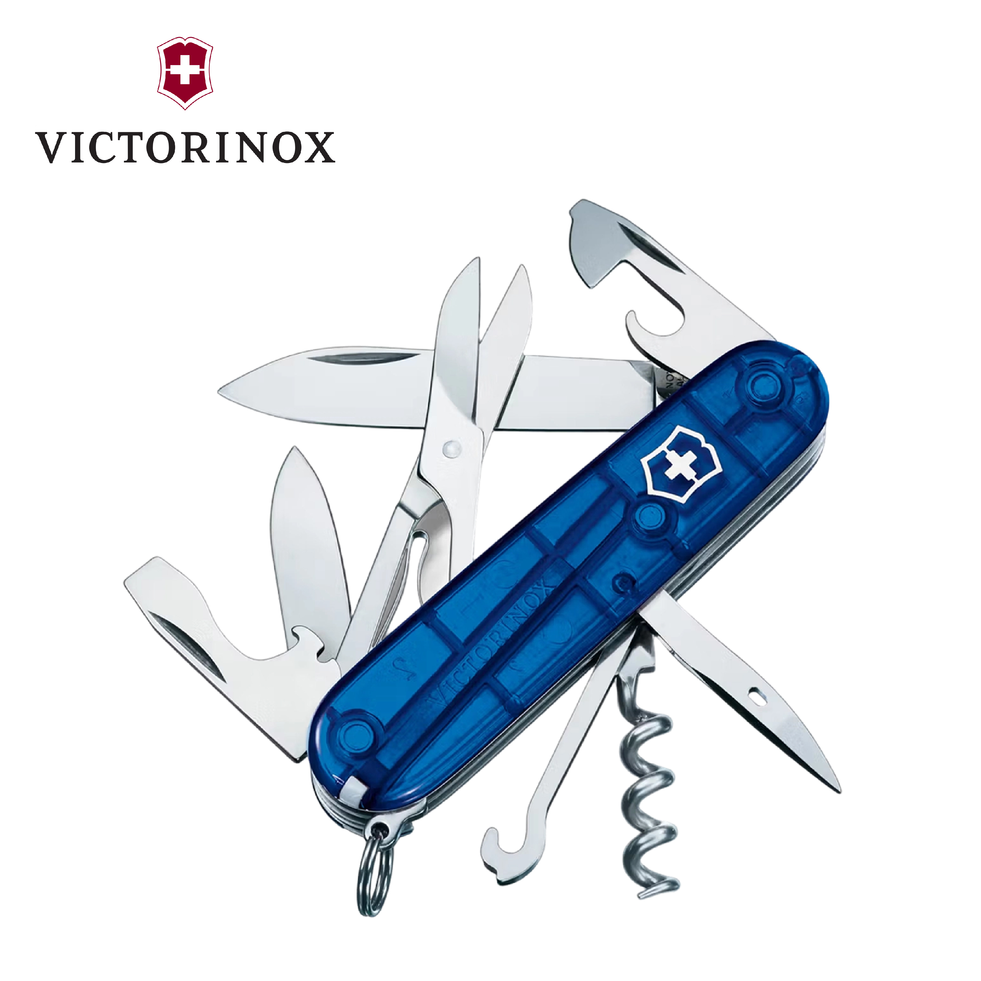 Victorinox 瑞士維氏 Climber 中型袋裝刀 (透明藍色) 84V1.3703.T2