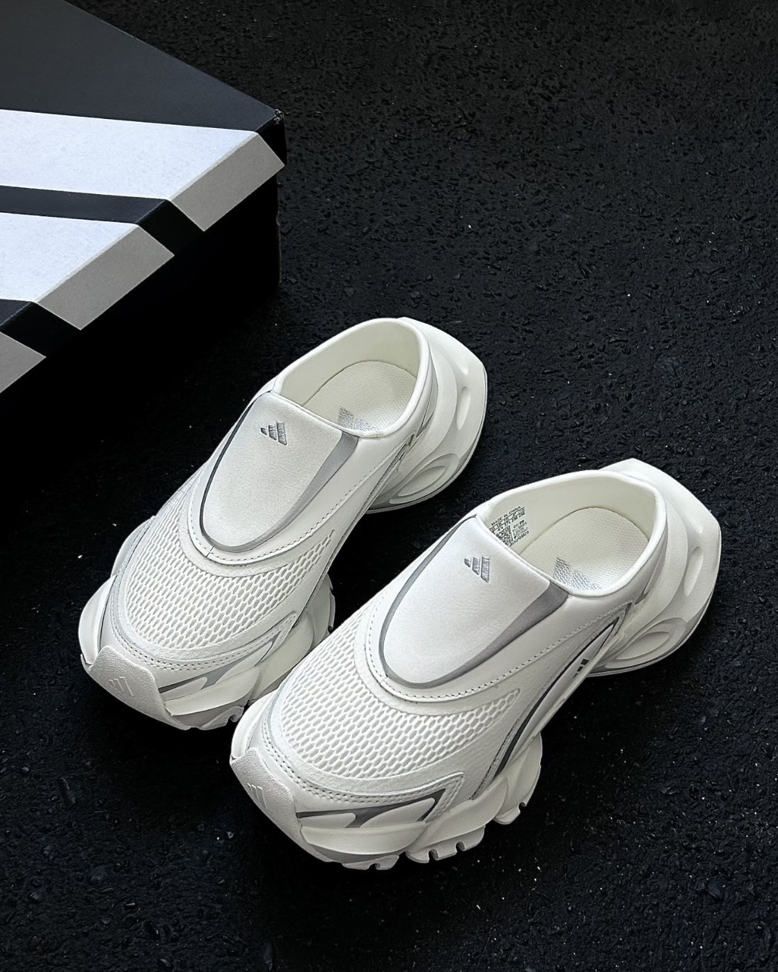 Adidas XLG Runner Mule 舒適 柔軟 包頭 拖鞋 穆勒鞋 米白