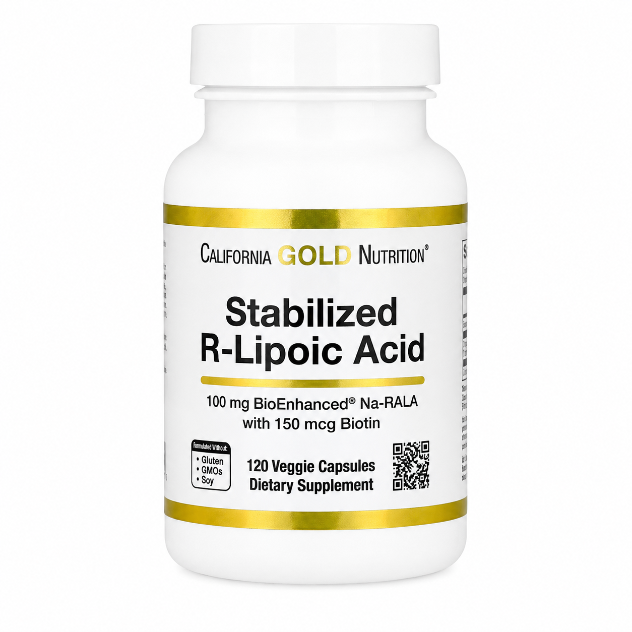 【iHerb】任兩件免運 Califomia Gold Nutrition 穩定型R-硫辛酸 生物素 Na-RALA 100mg 120粒