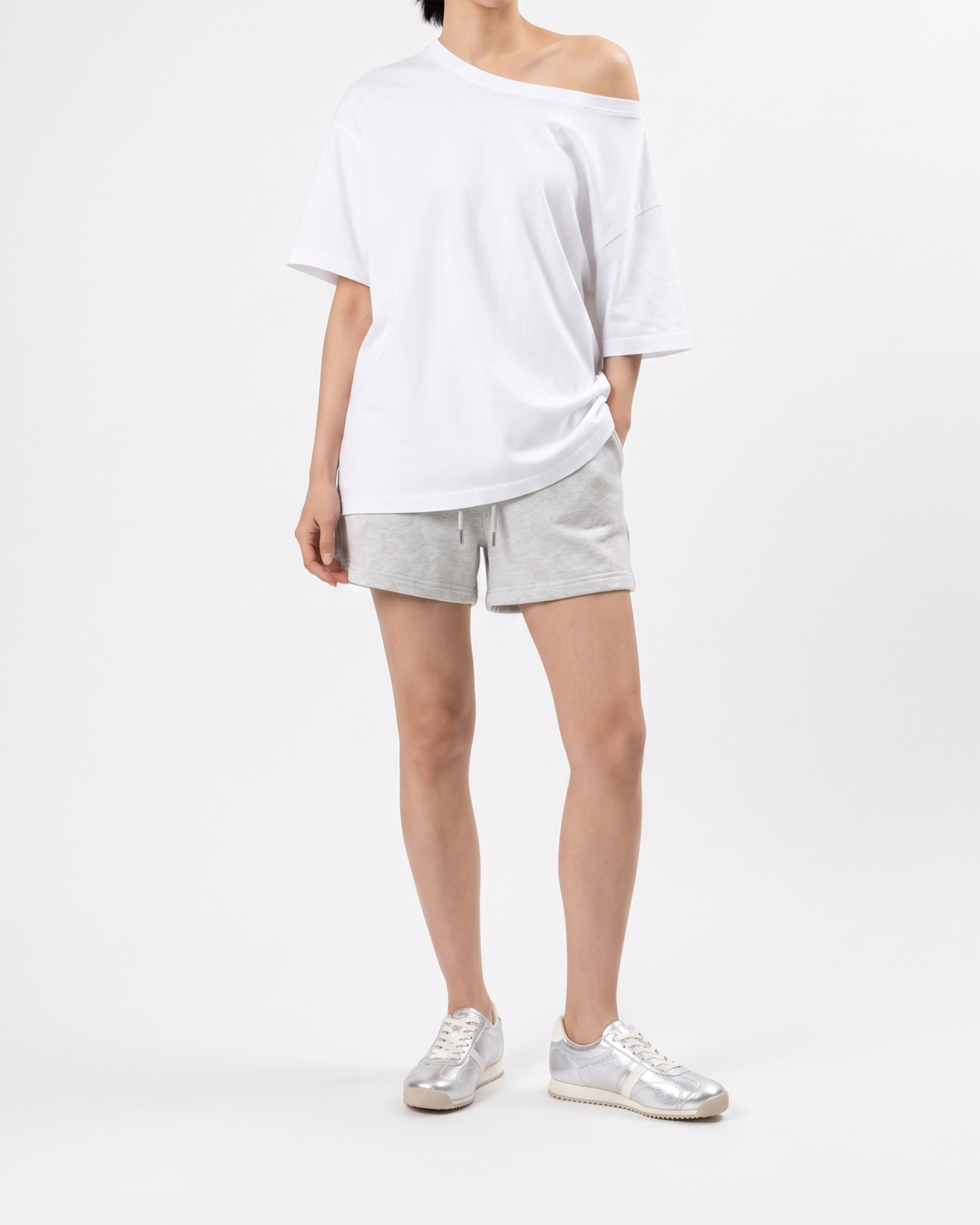 Stripe Trainer 真皮素面休閒鞋
