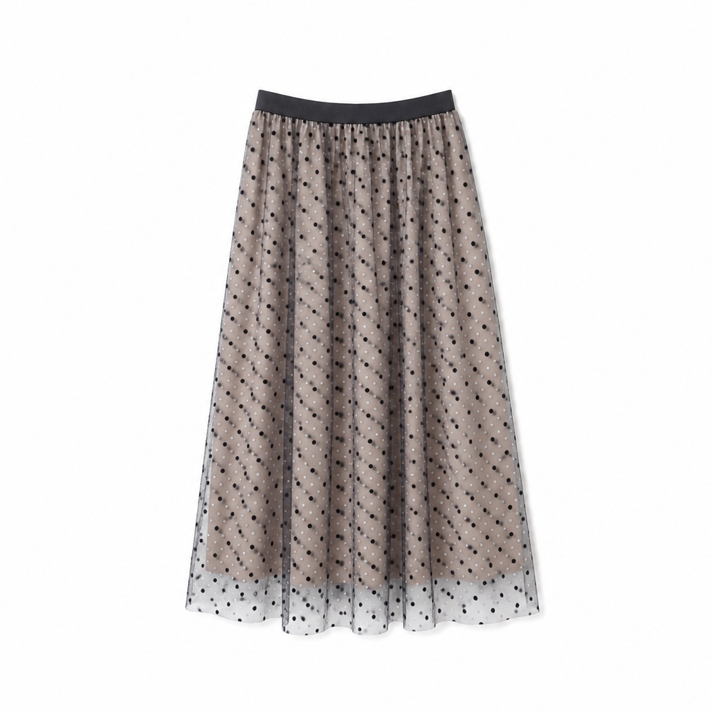黑銀點點紗裙