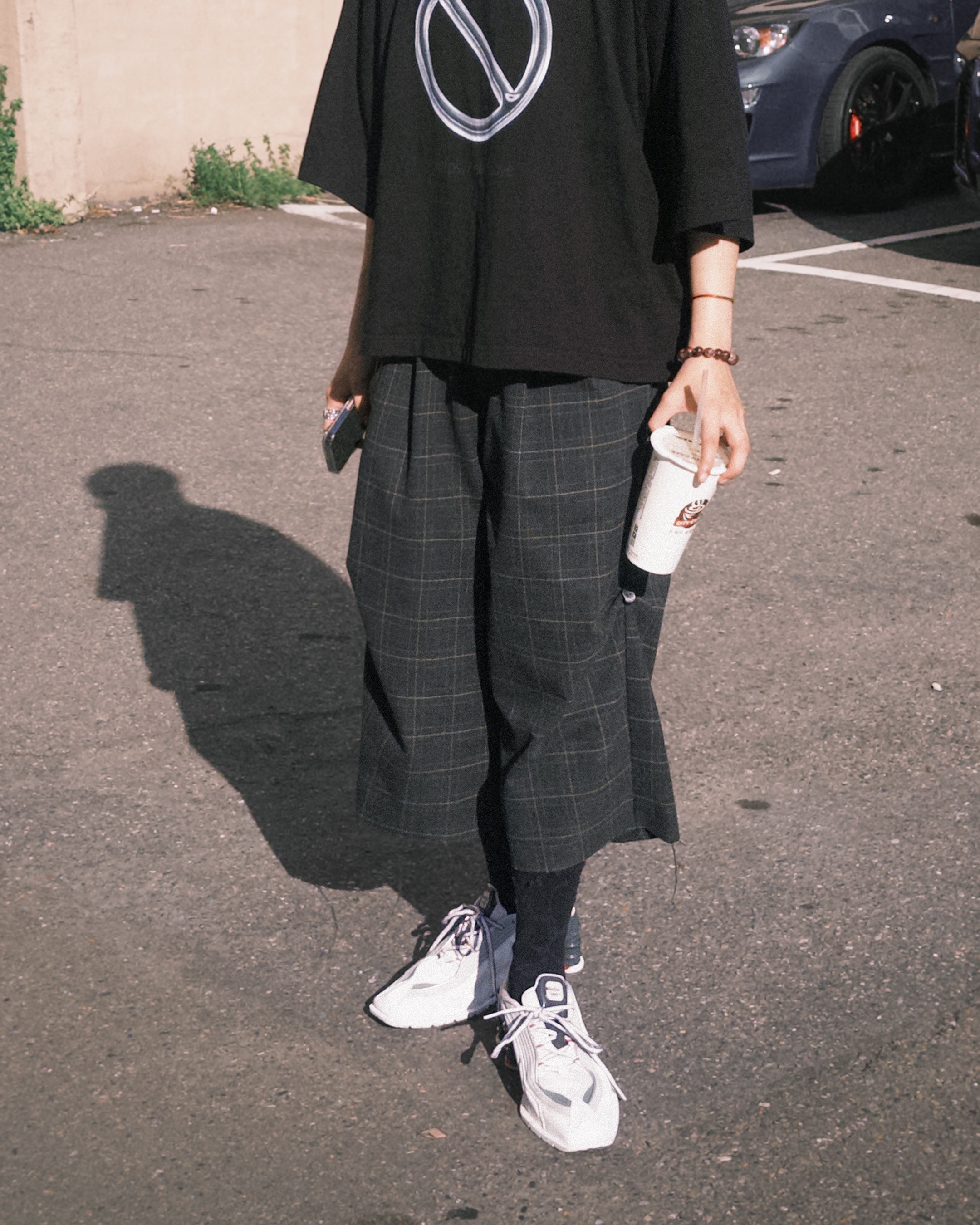 LiSenZ Raw Hem Checked Shorts