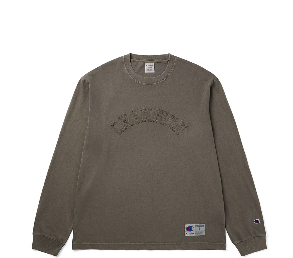 <與V同款> Champion 復古 拱形 LOGO 寬鬆 貼花 長袖 4色