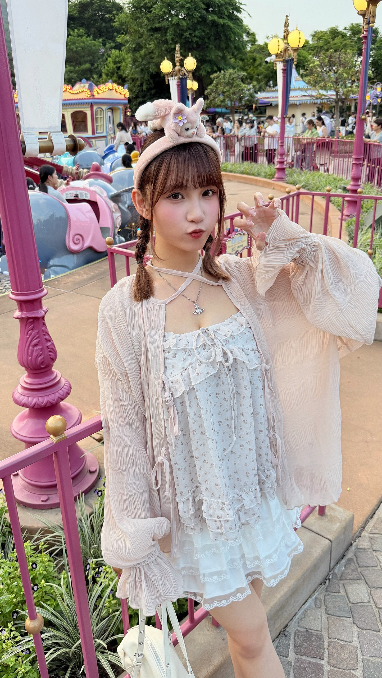 JP1271｜夏日碎花𓏲๋࣭࣪˖🎐°｡🍊𓏲 荷葉花邊綁帶ruffle吊帶外搭OPS