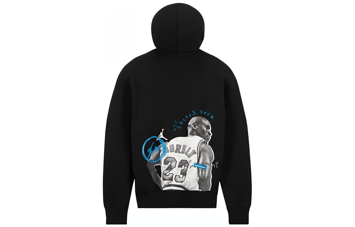 【代購】Air Jordan X Travis Scott X Fragment Cartoon Printing Hoodie Asia Sizing 'Black White DJ0616-010