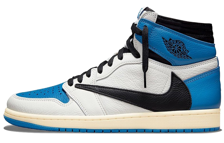 【代購】Air Jordan 1 Retro High X Fragment Design X Travis Scott 'Sail Black Military Blue' DH3227-105