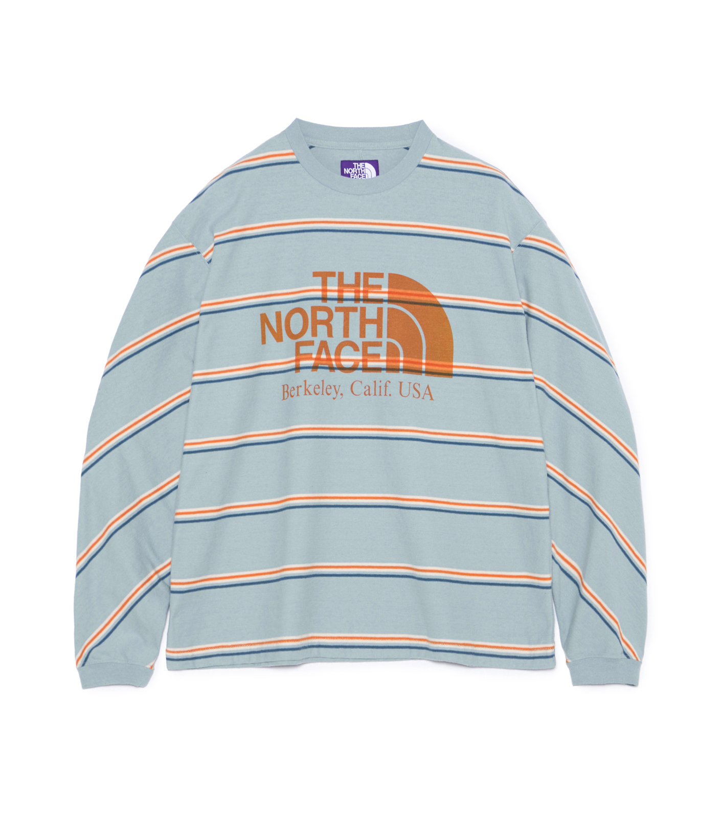 預購┃日本 TNF 紫標 Field Long Sleeve Striped Tee 條紋長T 有機棉 長袖上衣