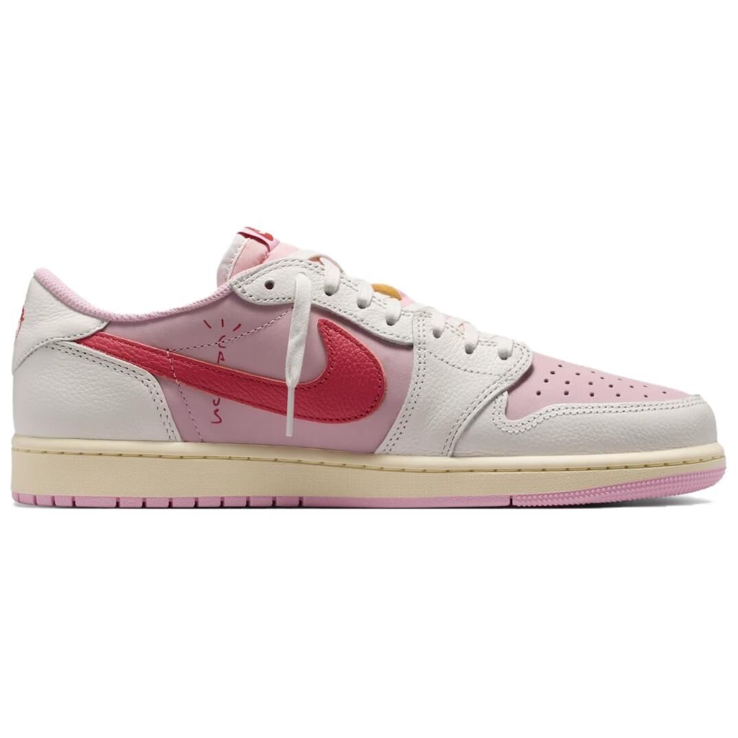 【代購】Jordan x Travis Scott Air Jordan 1 Low OG Pink Hook Low top Vintage Basketball Shoes Men's Tropical Pink IQ7604-101