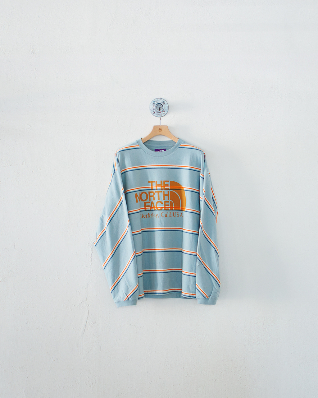 預購┃日本 TNF 紫標 Field Long Sleeve Striped Tee 條紋長T 有機棉 長袖上衣