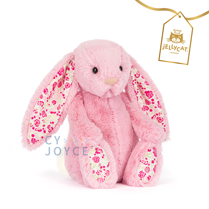 Jellycat Blushkin Blossom Luxe Bunny Original 奢華致臻安撫碎花兔 粉紅玫瑰