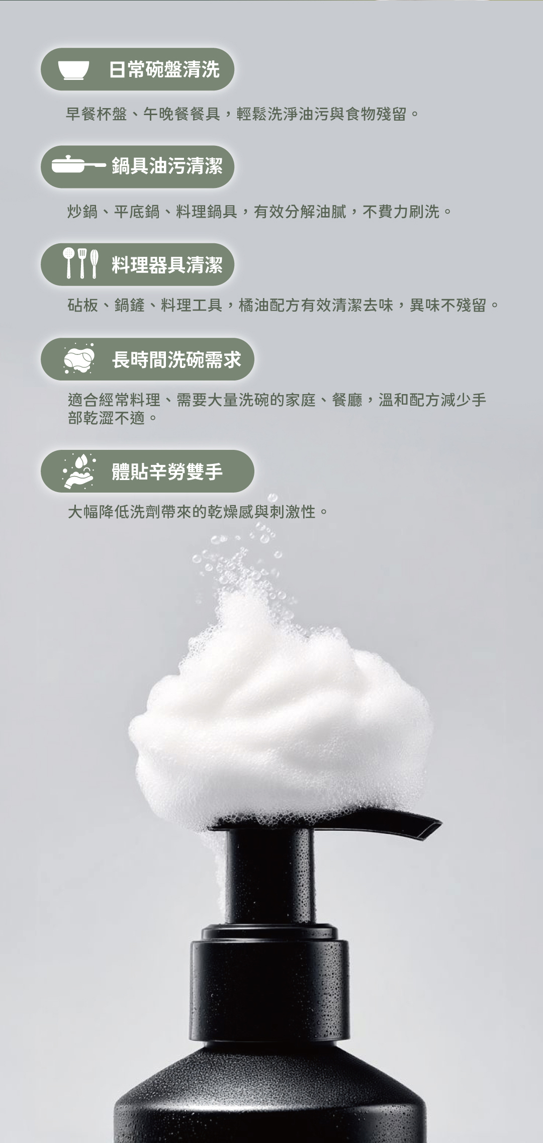 DISnSH 柑橘護手洗碗精專為頻繁洗碗與注重手部保養的你而生。嚴選日系美學配方，融合冷壓橘子油的極淨去油力，能秒速溶解頑固油脂與食材異味；特別添加黃金羊毛脂與甘油雙重保濕成分，洗後雙手柔嫩滋潤不乾澀。搭配維他命C與檸檬酸弱酸晶亮配方，輕鬆去除餐具水垢與茶垢。通過 SGS 嚴格檢驗重金屬零檢出，無添加色素與防腐劑，給全家晶亮透光的洗淨體驗與最溫和的手部呵護。