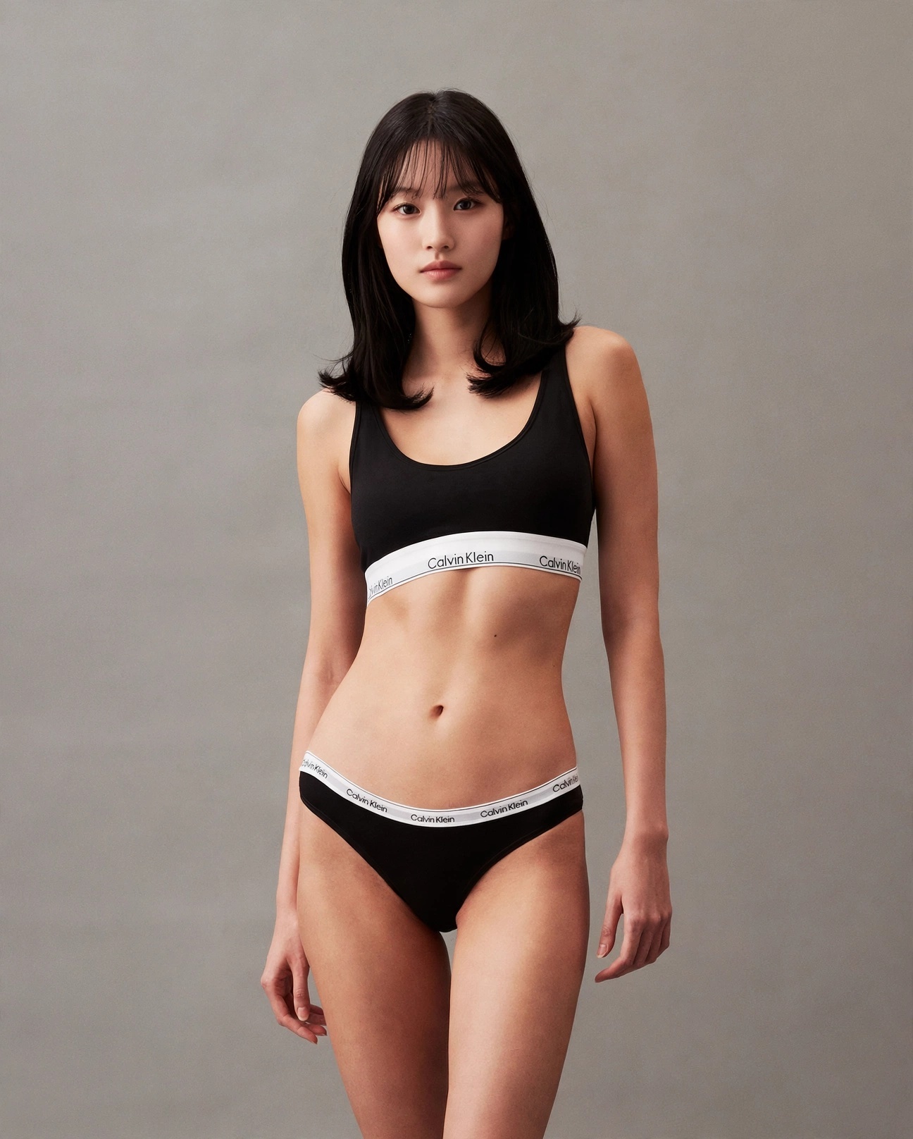 Calvin Klein Icon Logo 黑色細帶包臀內褲 (QD5044E-UB1)