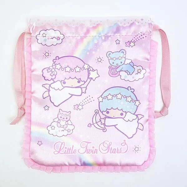 Sanrio Little Twin Stars Lovely Frill Drawstring Bag (Pink)