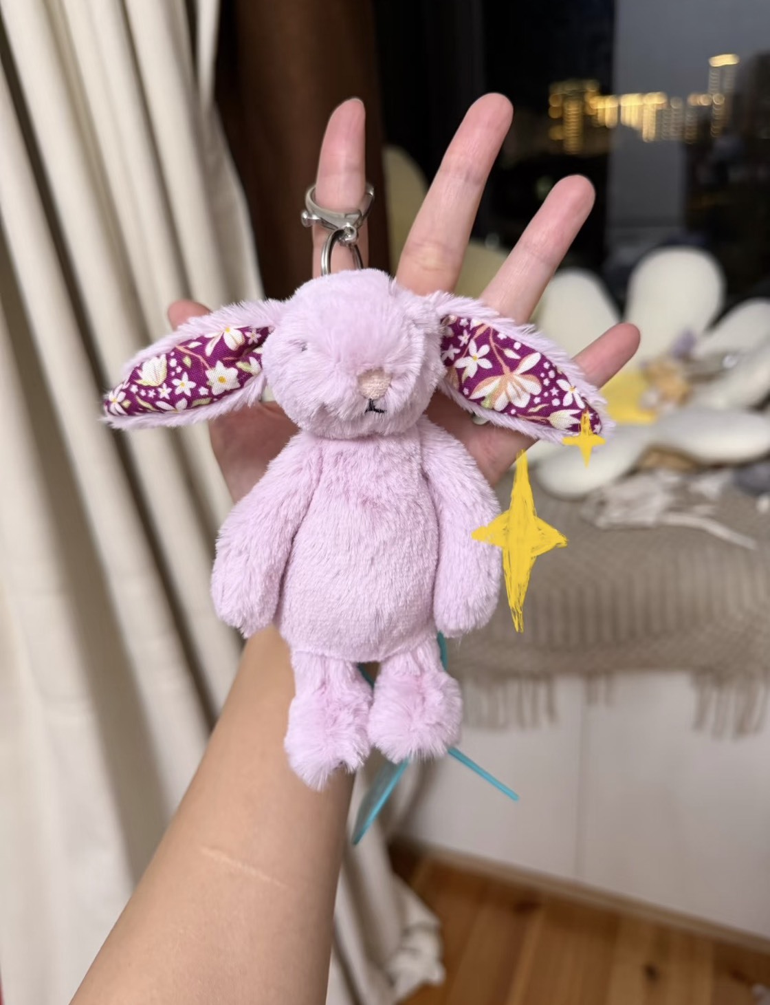 <想把浪漫都給你✨>JellyCat  花花耳吊飾 兩款