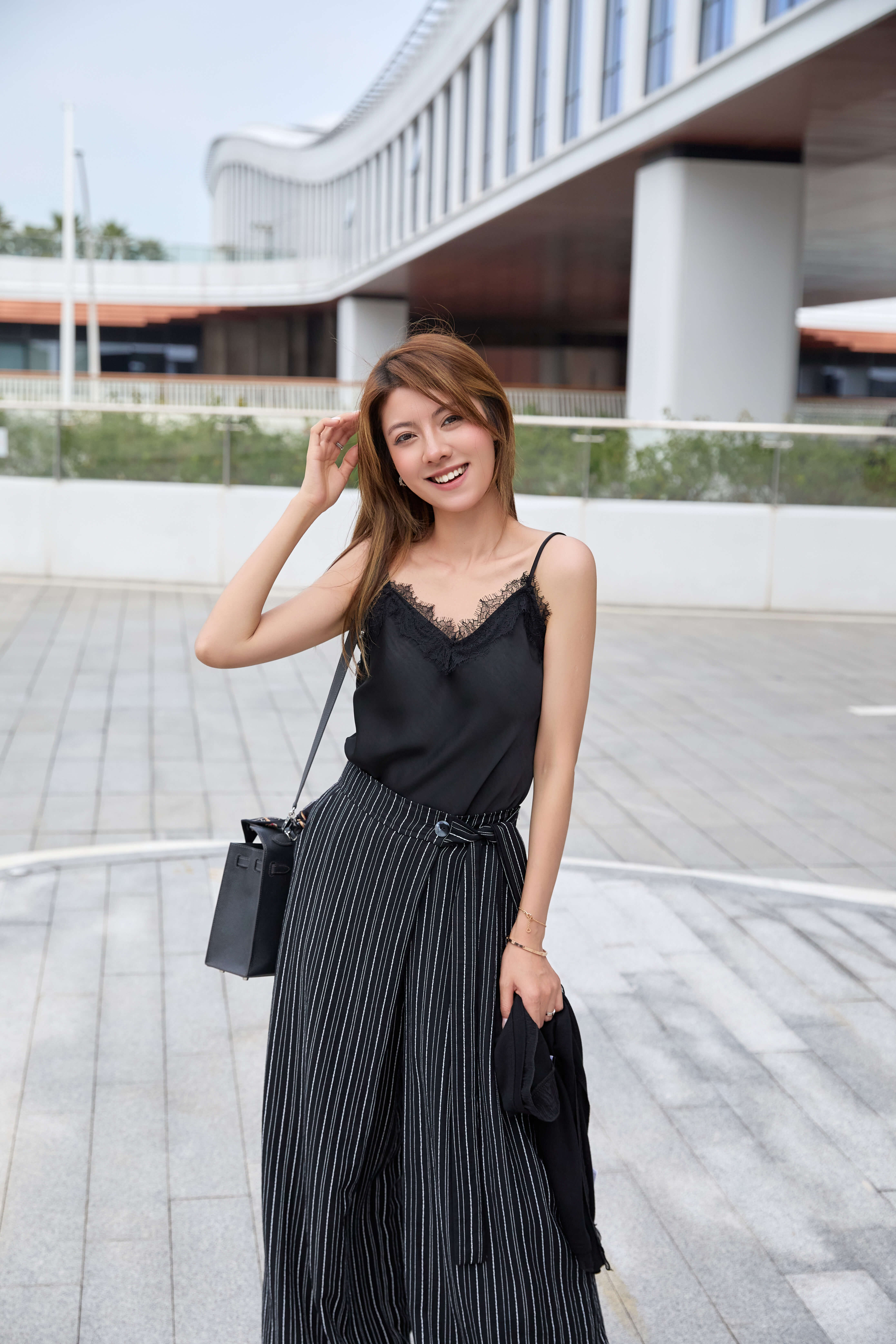 Silk Lace-Trimmed Satin Camisole Top_TP269L08