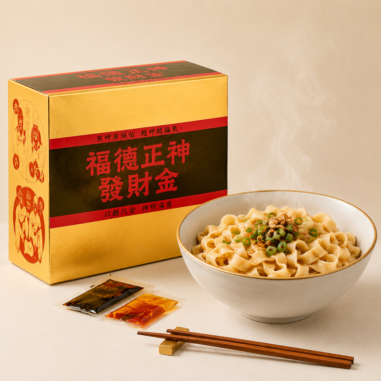 【以麵代金】福德正神發財金（精裝燙金箔版）- 裸麵10盒