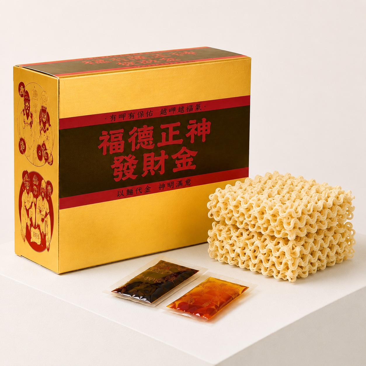 【以麵代金】福德正神發財金（精裝燙金箔版）- 裸麵10盒