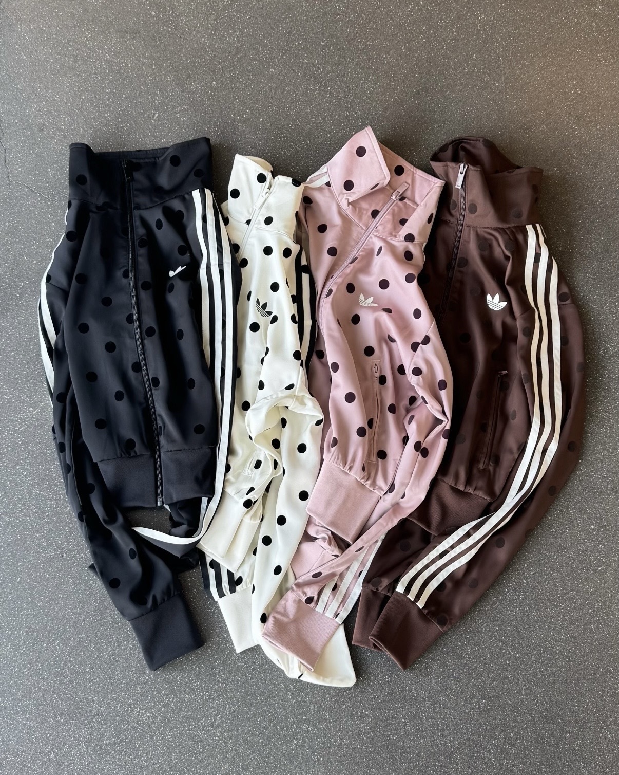 ADIDAS ORIGINALS SATIN POLKA DOTS TT TRACK TOP 緞面波點 短版 運動外套 立領外套 拉鍊外套 女款 / 預購