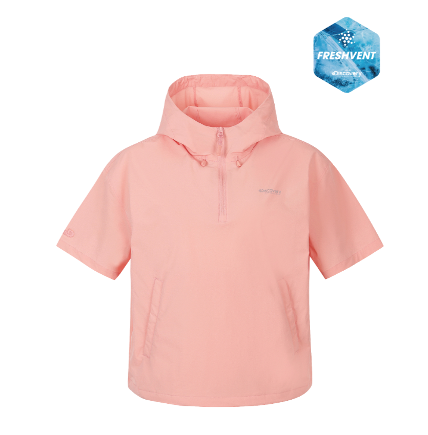 A33 Discovery Expedition 女裝短袖連帽防風衣 - 粉色｜DWTR93063-PCS