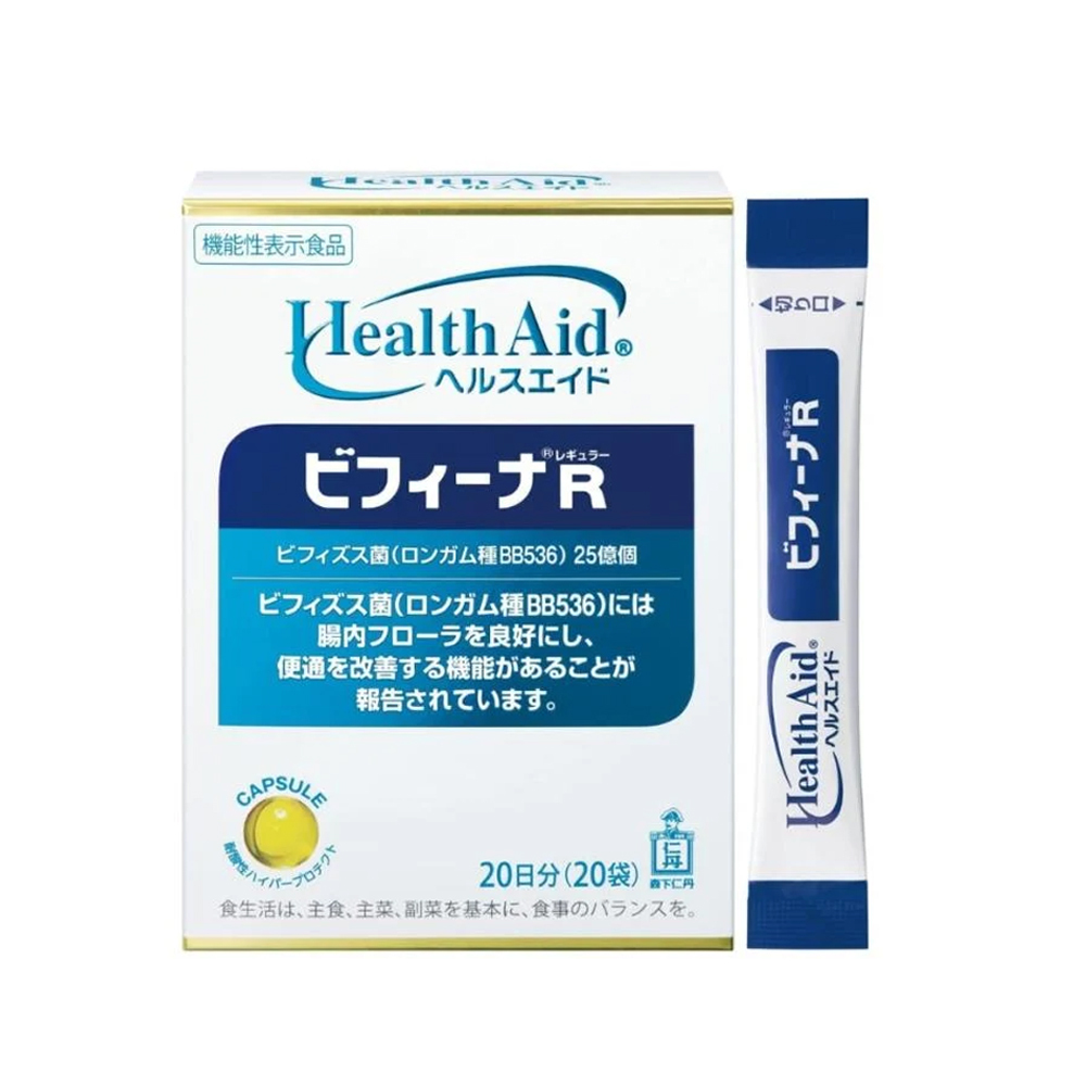 森下仁丹 - 日本版 Health Aid Bifina R 25億益生菌乳酸菌20包(1盒) 調理腸胃 | 清腸排毒 | 提升免疫力