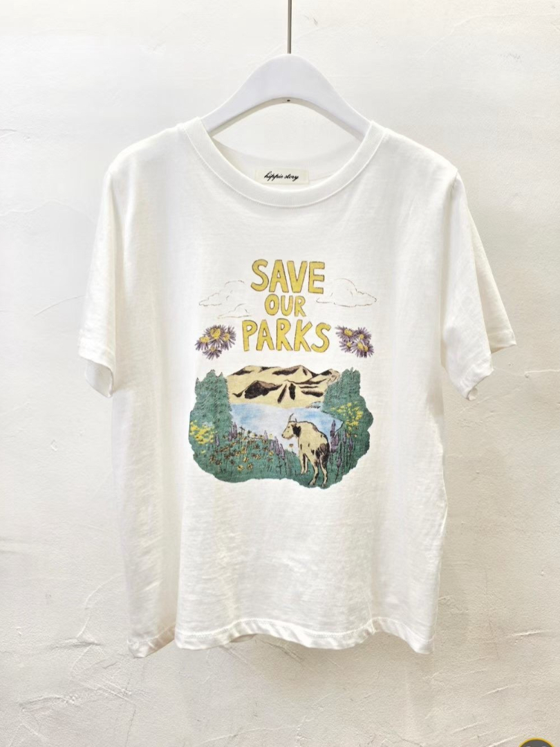 把好心情穿出門★SAVE OUR PARKS印花短袖棉T