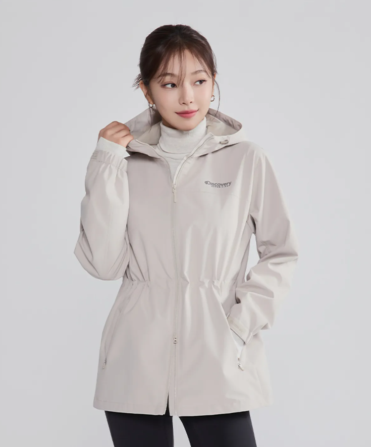A37 Discovery Expedition 女裝中長款3L防風外套 - 米色｜DWWJ4B054-NBD