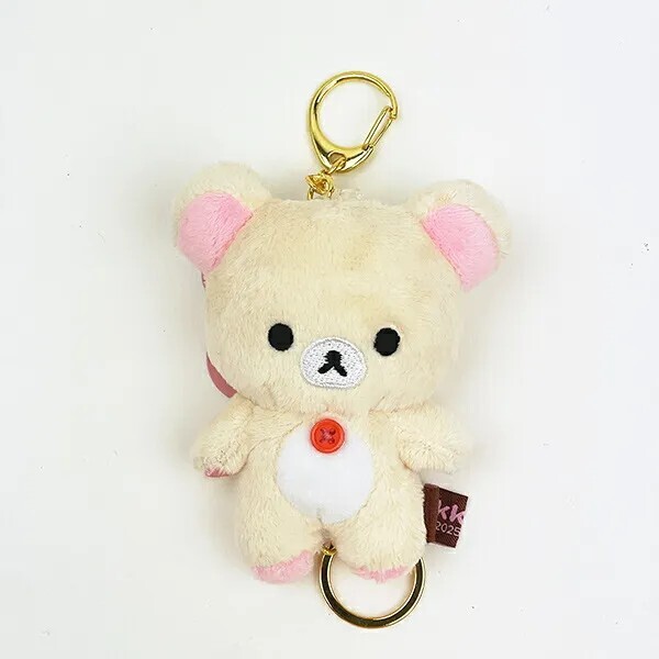 Rilakkuma Korilakkuma Fluffy Retractable Reel Mascot Keychain