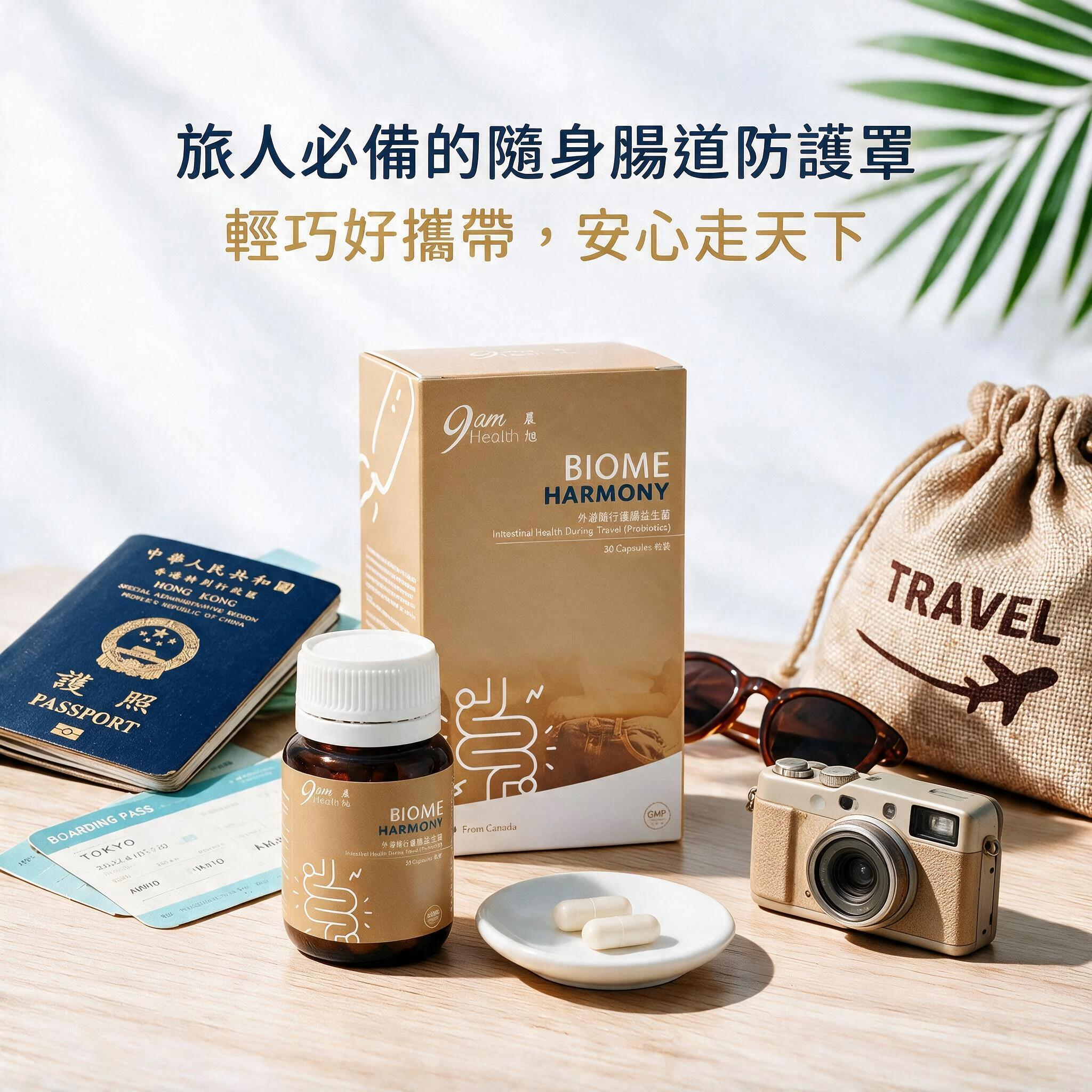 9am Health 益生菌2.0 ｜✈️ 外遊隨行護腸膠囊 (30粒/盒) - 專利菌株 🧬 | 預防水土不服 | 強化腸道抵抗 | 出差 💼 遊玩 🕶️ 🏂 🥽 🍻 必備