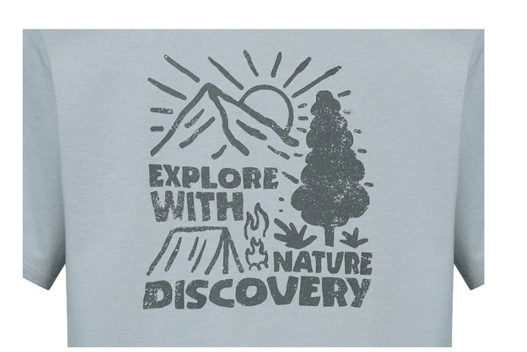 A51 Discovery Expedition 露營手繪圖案短袖 T-Shirt - 藍色｜DXRS8T053-SBL