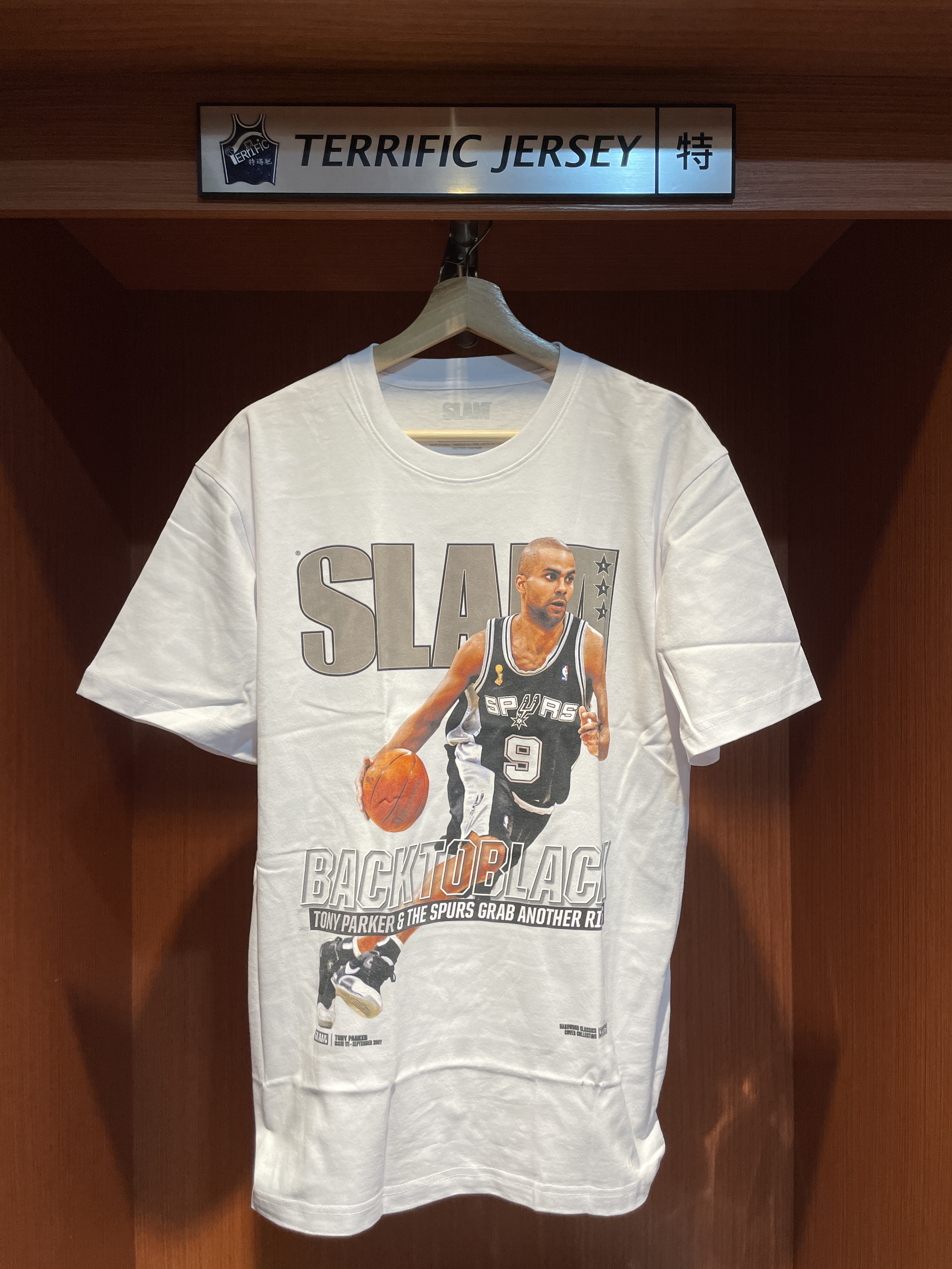NBA短袖 Tony Parker 聖安東尼奧馬刺 白 Hardwood Classics SLAM 雜誌封面 Slam Cover Tee 棉質 全新