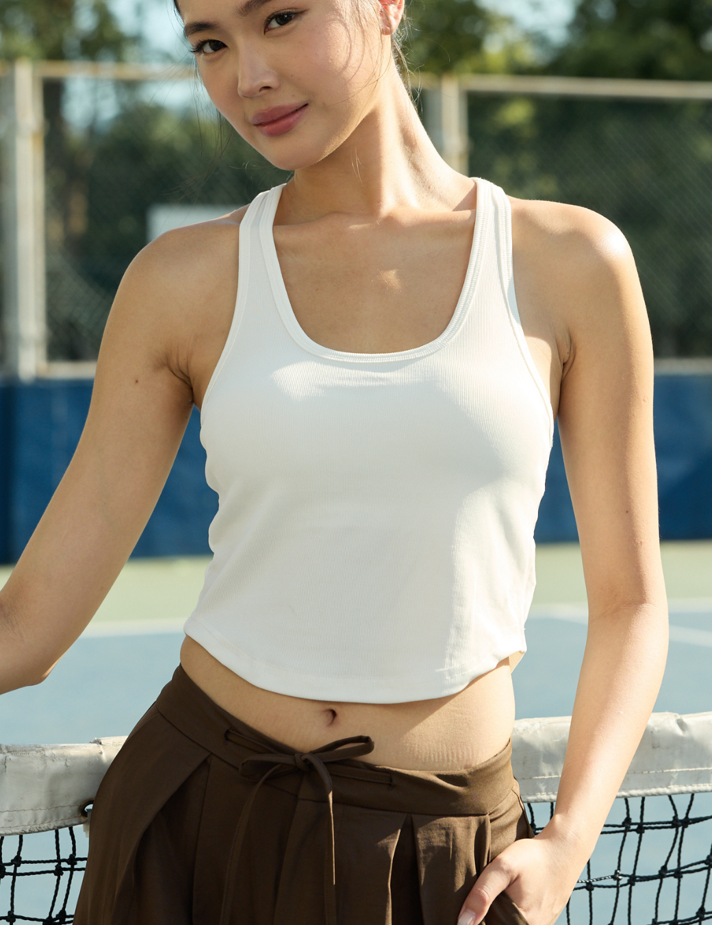 Sleek Racerback Padded Sports Bra Top (White/3 Sizes)
